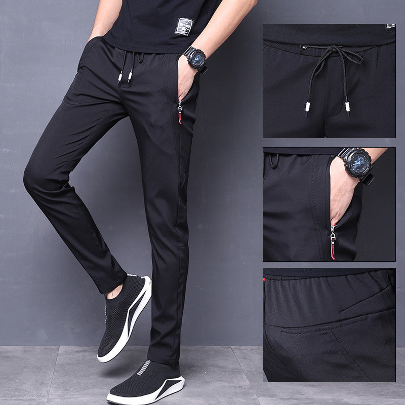 Men's Summer Thin Ice Silk Loose Fit Trousers