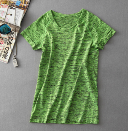 Women's Short Sleeve Gradient Sports T-Shirt for Yoga