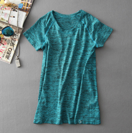 Women's Short Sleeve Gradient Sports T-Shirt for Yoga