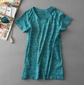 Women's Short Sleeve Gradient Sports T-Shirt for Yoga