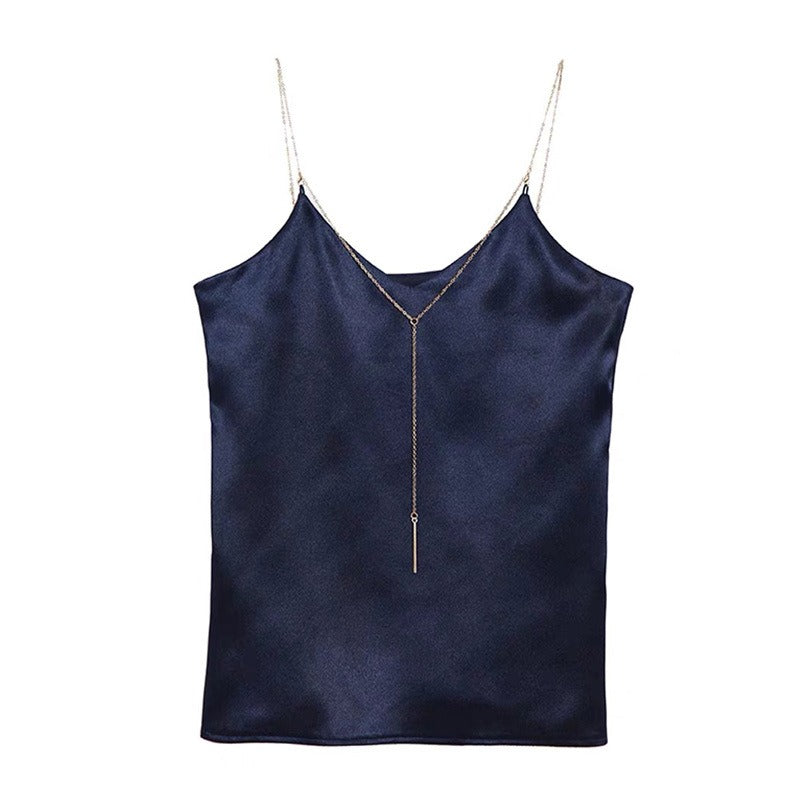 Sexy V-neck Satin Chain Camisole for Women