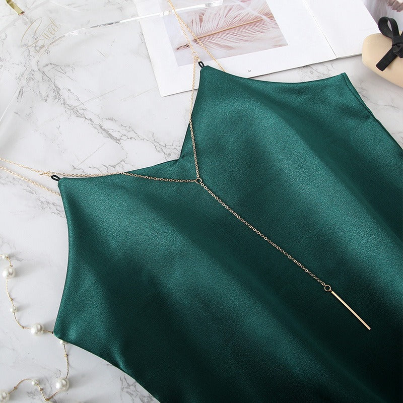 Sexy V-neck Satin Chain Camisole for Women