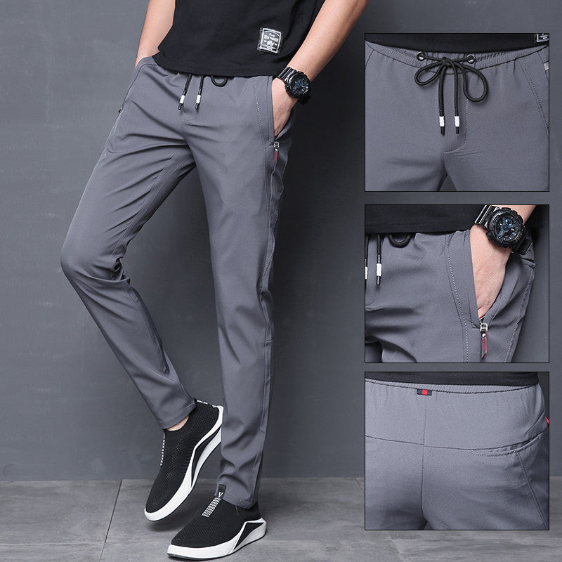 Men's Summer Thin Ice Silk Loose Fit Trousers