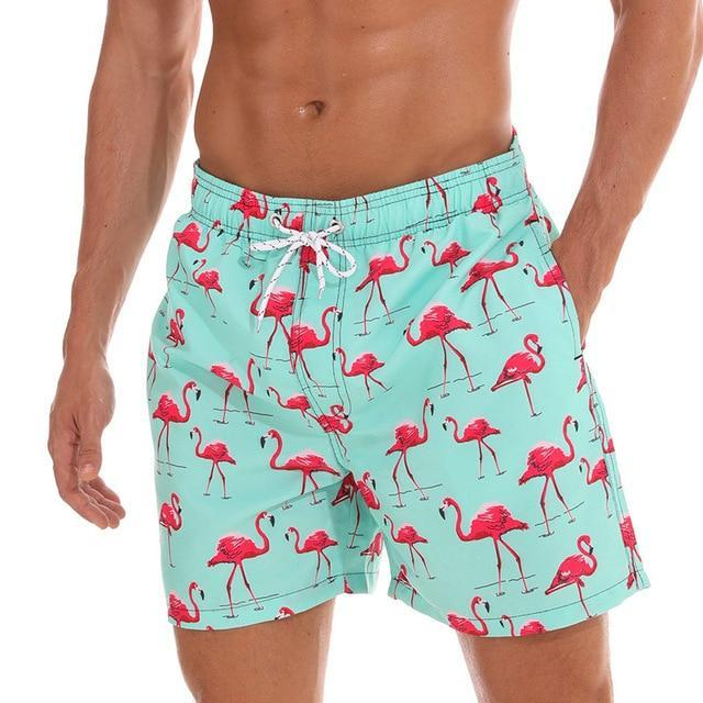 Men's Flamingo Print Beach Shorts and Sports Pants