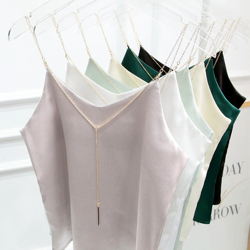 Sexy V-neck Satin Chain Camisole for Women